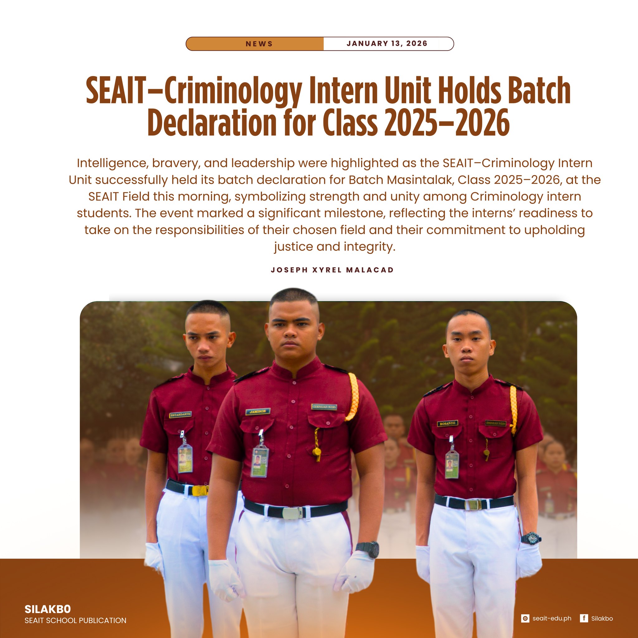 𝗦𝗘𝗔𝗜𝗧–𝗖𝗿𝗶𝗺𝗶𝗻𝗼𝗹𝗼𝗴𝘆 𝗜𝗻𝘁𝗲𝗿𝗻 𝗨𝗻𝗶𝘁 𝗛𝗼𝗹𝗱𝘀 𝗕𝗮𝘁𝗰𝗵 𝗗𝗲𝗰𝗹𝗮𝗿𝗮𝘁𝗶𝗼𝗻 𝗳𝗼𝗿 𝗖𝗹𝗮𝘀𝘀