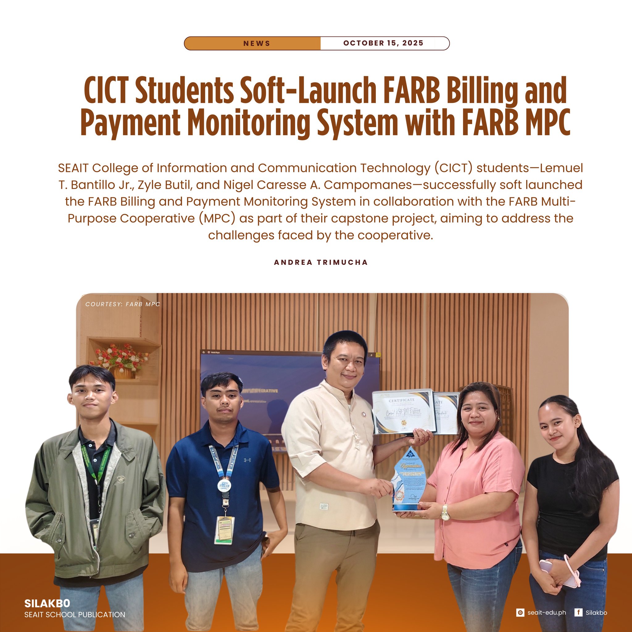 𝗖𝗜𝗖𝗧 𝗦𝘁𝘂𝗱𝗲𝗻𝘁𝘀 𝗦𝗼𝗳𝘁-𝗟𝗮𝘂𝗻𝗰𝗵 𝗙𝗔𝗥𝗕 𝗕𝗶𝗹𝗹𝗶𝗻𝗴 𝗮𝗻𝗱 𝗣𝗮𝘆𝗺𝗲𝗻𝘁 𝗠𝗼𝗻𝗶𝘁𝗼𝗿𝗶𝗻𝗴 𝗦𝘆𝘀𝘁𝗲𝗺 𝘄𝗶𝘁𝗵 𝗙𝗔𝗥𝗕 𝗠𝗣𝗖